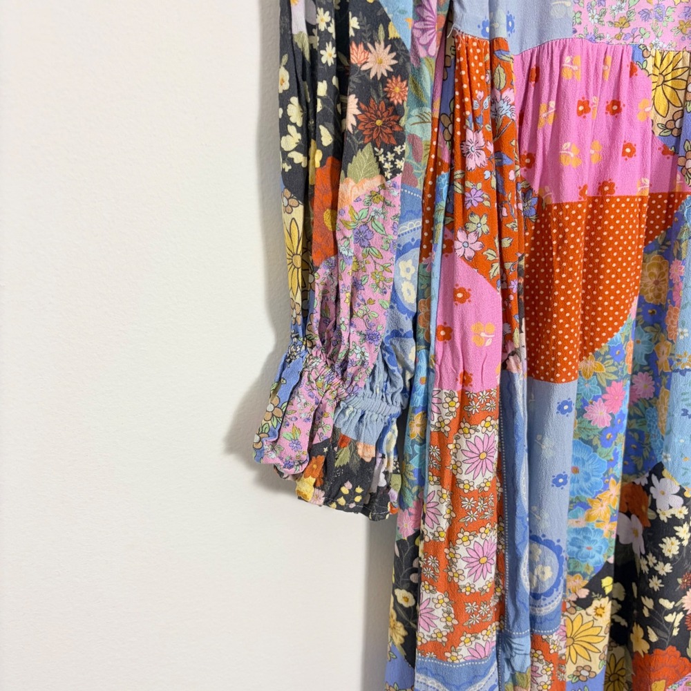 Spell & The Gypsy Collective Cha Cha Boho Midi Dress Patchwork Floral Small - Picture 10 of 10